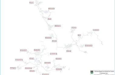 Viele Linien welche das Trinkwassernetz darstellen